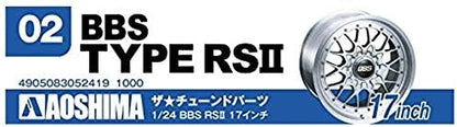 AOSHIMA Tuned Parts 1/24 Bbs Rs Ii 17Inch Tire & Wheel Set
