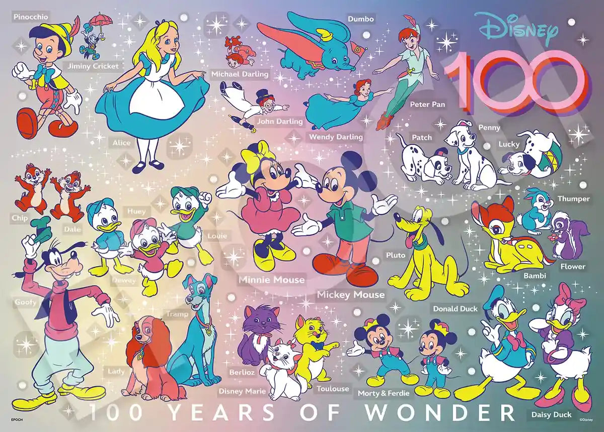 Epoch Disney 100 Years of Wonder 500-Piece Jigsaw Puzzle with Glue & Spatula