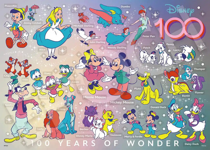 Epoch Disney 100 Years of Wonder 500-Piece Jigsaw Puzzle with Glue & Spatula