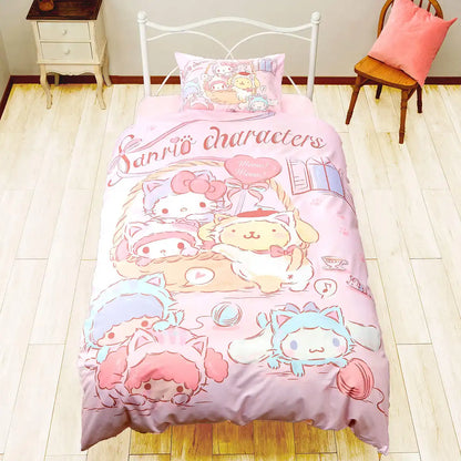 Sanrio Characters Single 3-Piece Duvet Cover Set with Pillowcase and Mattress Cover- Japan Figure Store - #1 Bring To You The Best Japanese Goods