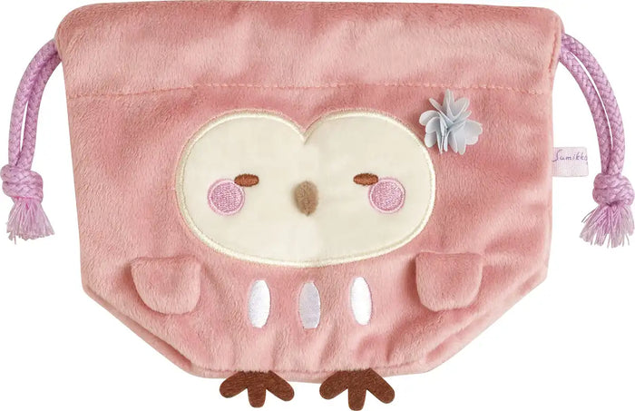 San-X Sumikkogurashi Owl Plush Mini Drawstring Bag CA26302- Japan Figure Store - #1 Bring To You The Best Japanese Goods
