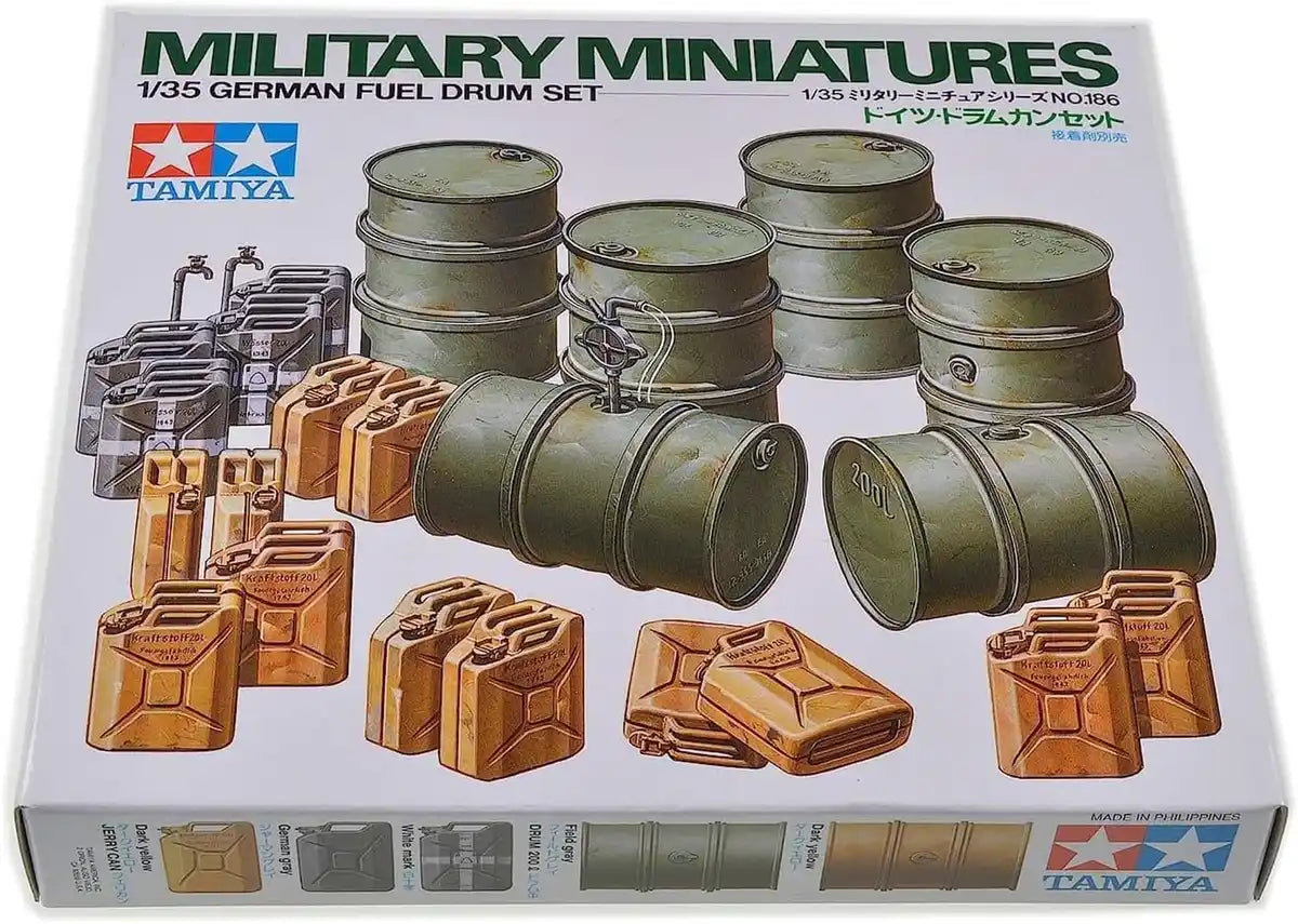 Tamiya 1/35 German Army Drum Can Set Plastic Model - Military Miniature Series- Japan Figure Store - #1 Bring To You The Best Japanese Goods