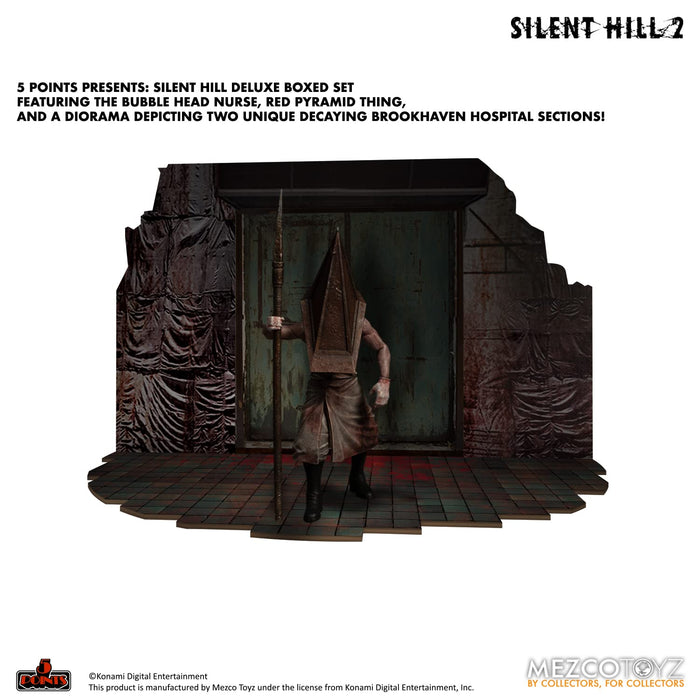 Mezco 5 Point Silent Hill 2 Red Pyramid Thing Bubble Head Nurse Figure Set 3.75