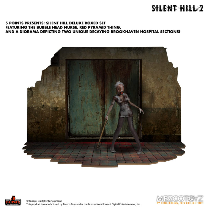 Mezco 5 Point Silent Hill 2 Red Pyramid Thing Bubble Head Nurse Figure Set 3.75