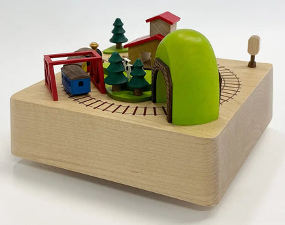 Sanrio Japan Wooden Music Box Station Train H 9108 Beige 577855- Japan Figure Store - #1 Bring To You The Best Japanese Goods
