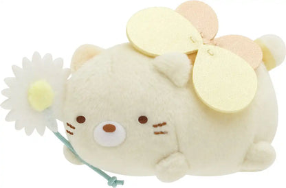San-X Sumikko Gurashi Flower Garden Plush Badge Cat Ab14001- Japan Figure Store - #1 Bring To You The Best Japanese Goods