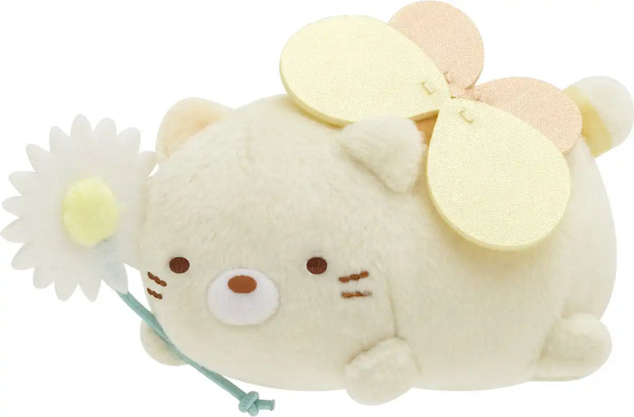 San-X Sumikko Gurashi Flower Garden Plush Badge Cat Ab14001- Japan Figure Store - #1 Bring To You The Best Japanese Goods