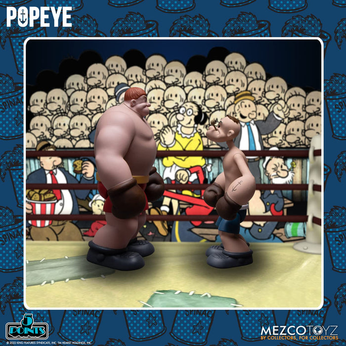 Mezco 5-Point Popeye and Oxheart 3.75 Inch Action Figure Set Duo