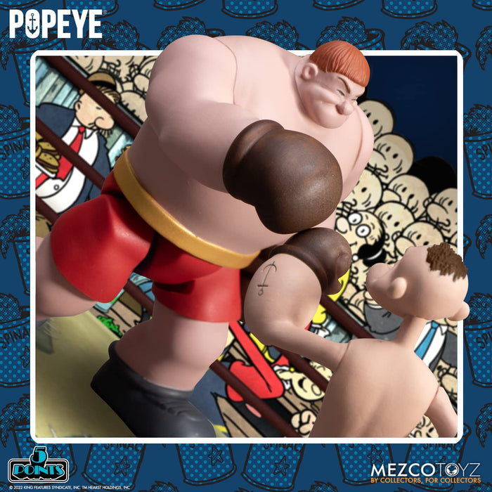 Mezco 5-Point Popeye and Oxheart 3.75 Inch Action Figure Set Duo