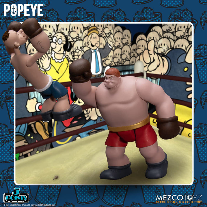 Mezco 5-Point Popeye and Oxheart 3.75 Inch Action Figure Set Duo