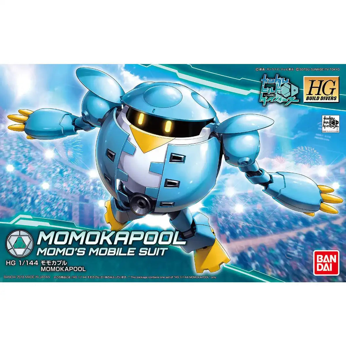 Bandai Hgbd 1/144 Momokapool Plastic Model Kit Gundam Build Divers - Japan Figure