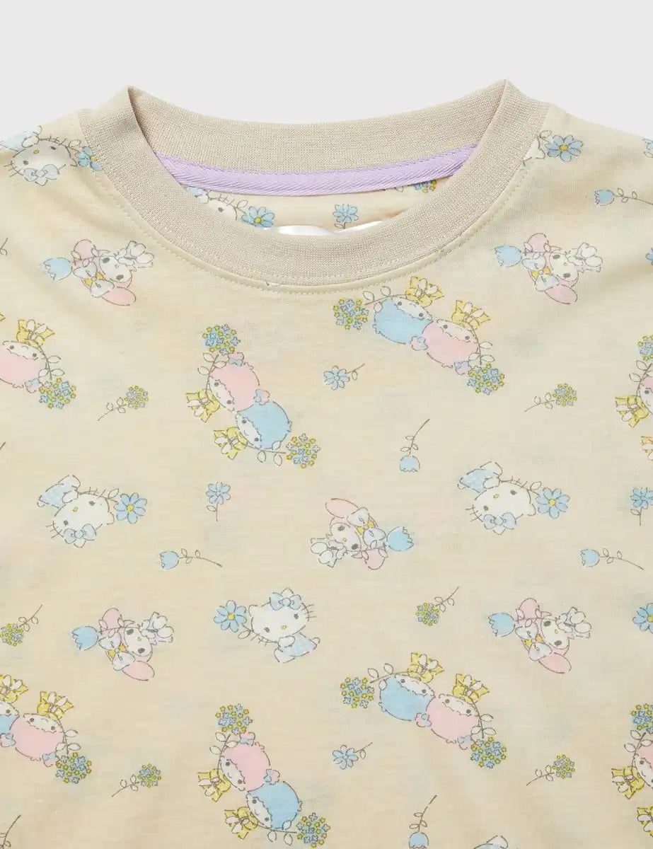 Sanrio Girls Long Sleeve Jersey Pajama Set - Comfortable Sleepwear- Japan Figure Store - #1 Bring To You The Best Japanese Goods