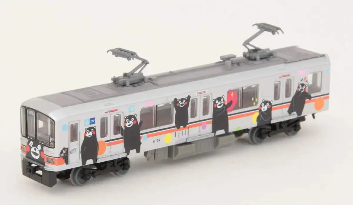 Tomytec Type 01 Kumamon Wrap Silver 2-Car Set - Kumamoto Electric Railway Diorama- Japan Figure Store - #1 Bring To You The Best Japanese Goods