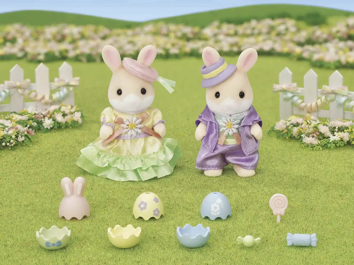 Epoch Sylvanian Families Margaret Rabbit Easter Pair Set Age 3 and Up Dollhouse Toy- Japan Figure Store - #1 Bring To You The Best Japanese Goods