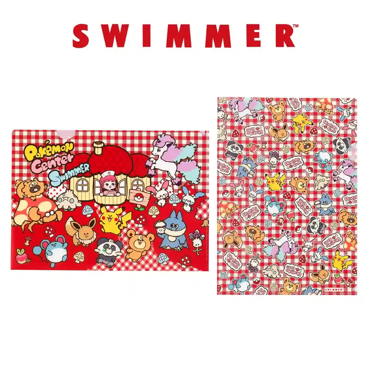 Pokemon Center Original Swimmer A4 Clear File Set Of 2 Henteko Cute- Japan Figure Store - #1 Bring To You The Best Japanese Goods