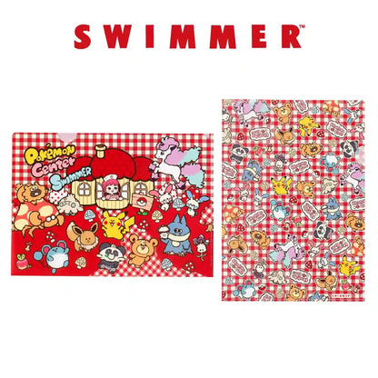 Pokemon Center Original Swimmer A4 Clear File Set Of 2 Henteko Cute- Japan Figure Store - #1 Bring To You The Best Japanese Goods