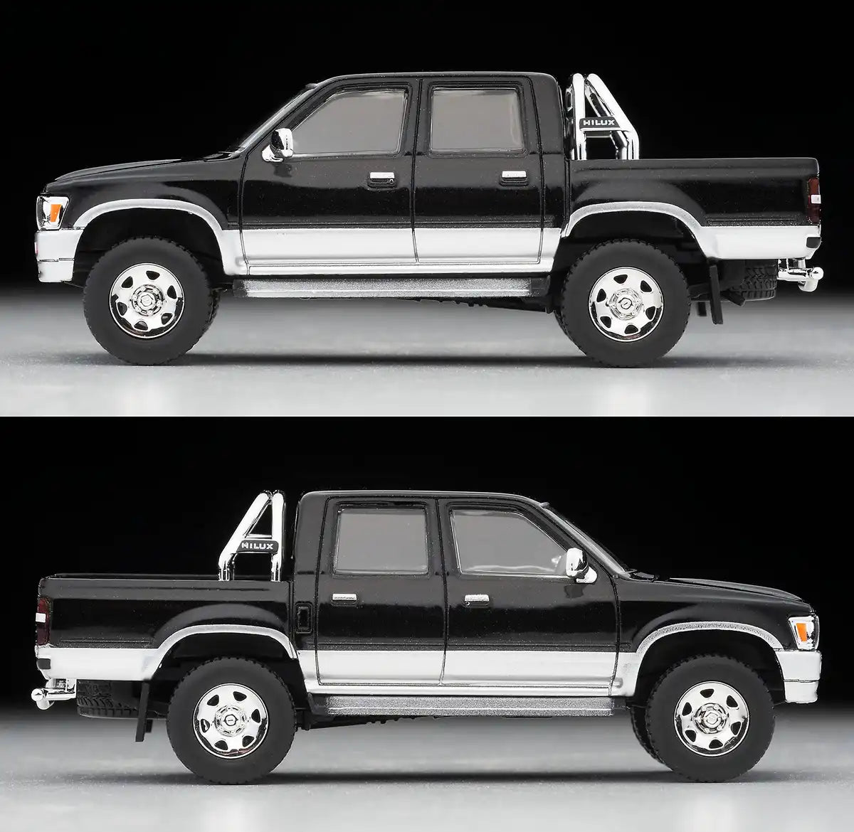 Tomytec 1/64 Toyota Hilux 1995 Double Cab SSR-X 4WD Pickup - Black/Silver- Japan Figure Store - #1 Bring To You The Best Japanese Goods