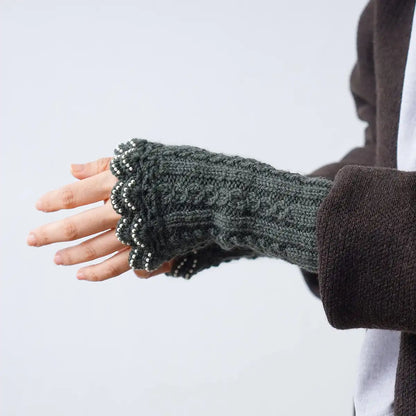 Raw Wool Knitworm Bead Knitting Wrist Warmer Kit #3-5 From Japan- Japan Figure Store - #1 Bring To You The Best Japanese Goods