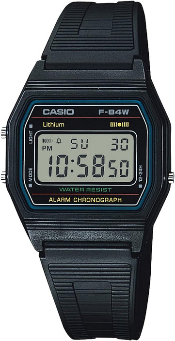 Casio Watch Standard F-84w-1 Schwarze Herrenuhr