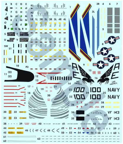 DOYUSHA 412657 Usn F-14A Tomcat Vf-143 Pukin' Dogs 1/72 Scale Plastic Kit- Japan Figure Store - #1 Bring To You The Best Japanese Goods