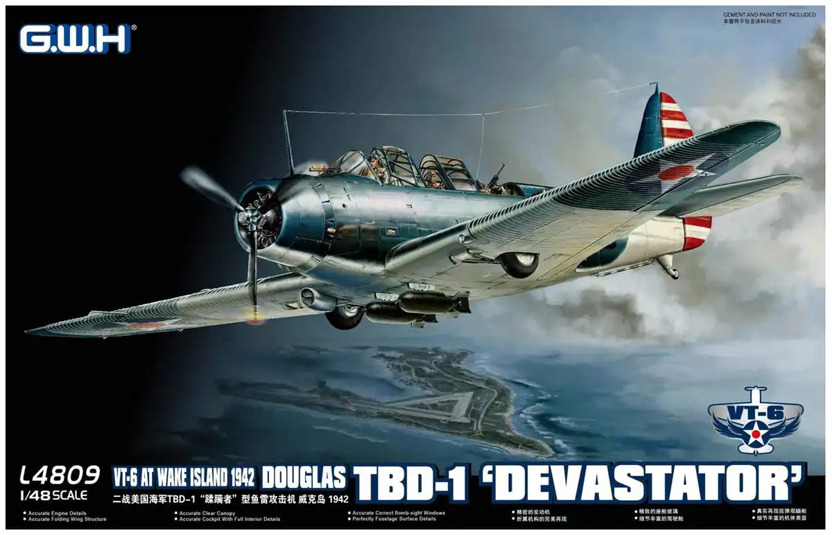 Great Wall Hobby 1/48 Tbd-1 Devastator Vt-6 Wake Island 1942 Plastic Model L4809- Japan Figure Store - #1 Bring To You The Best Japanese Goods