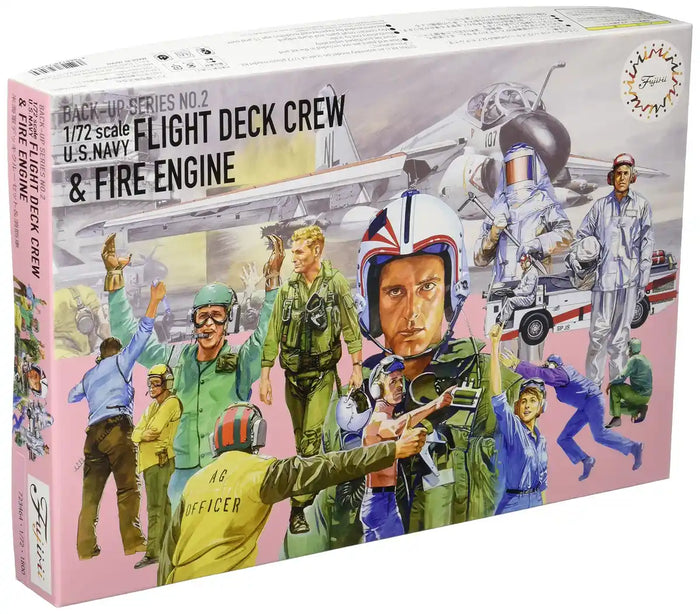 FUJIMI 1/72 Us Navy Fire Truck And Deck Crew Set Plastic Model- Japan Figure Store - #1 Bring To You The Best Japanese Goods