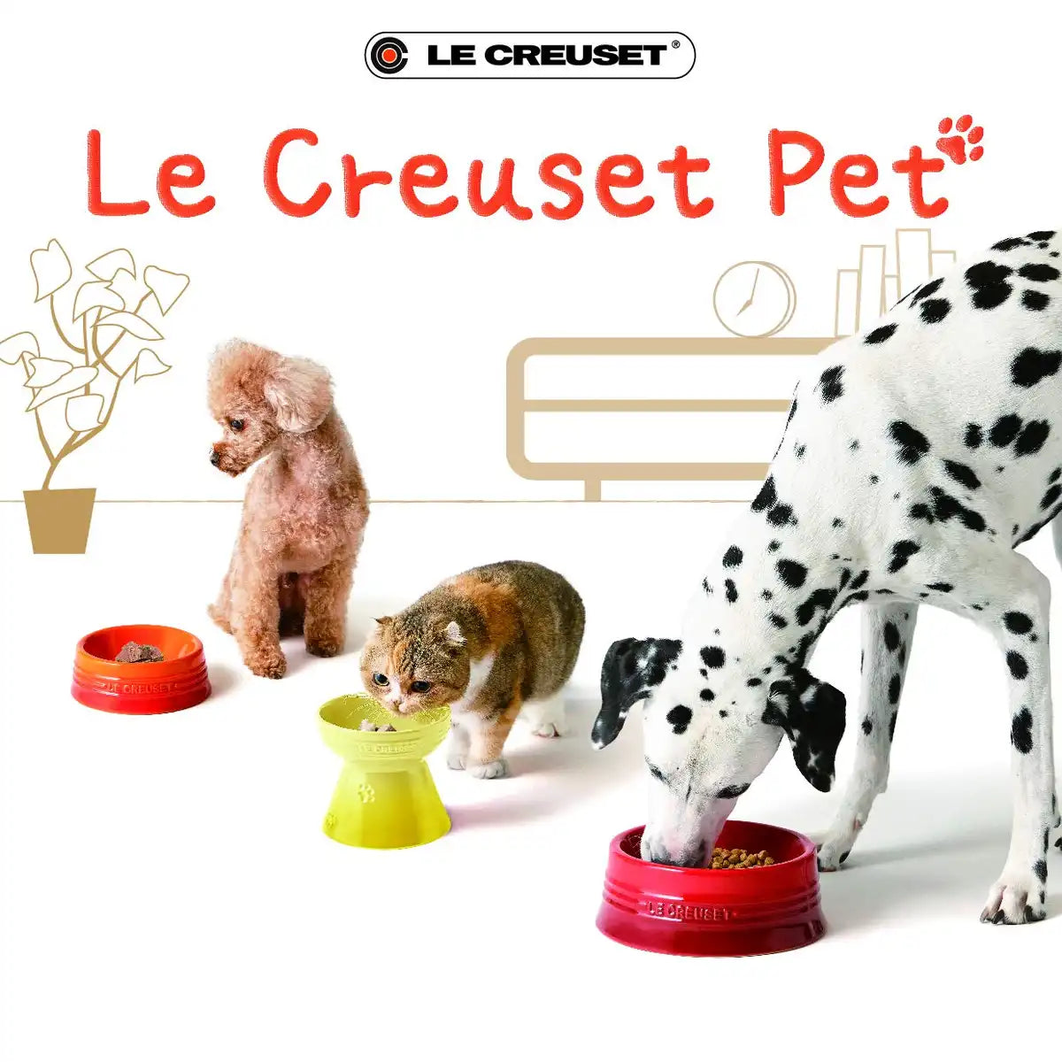 Le Creuset Pet Bowl M Cherry Red Stain Resistant Microwave Safe Japan- Japan Figure Store - #1 Bring To You The Best Japanese Goods