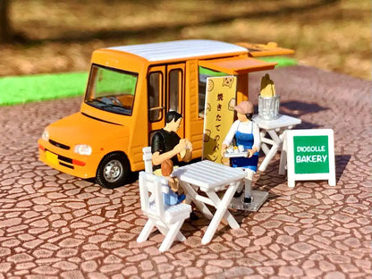 Tomytec Geocolle 64 Painted Dolls & Mini Car Set Partially Assembled 1/64# Car Snap 18A Bakery- Japan Figure Store - #1 Bring To You The Best Japanese Goods