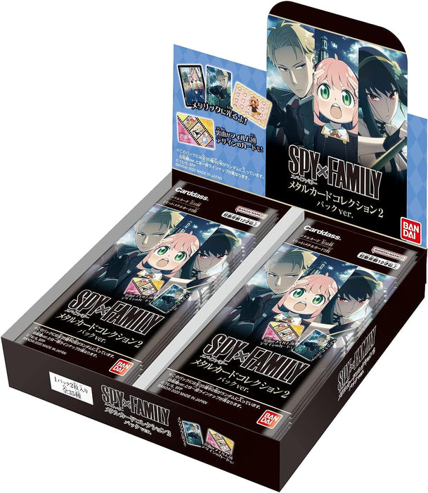 Bandai Spy×Family Metal Card Collection 2 Pack Ver. (Boîte) 20 Packs Inclus