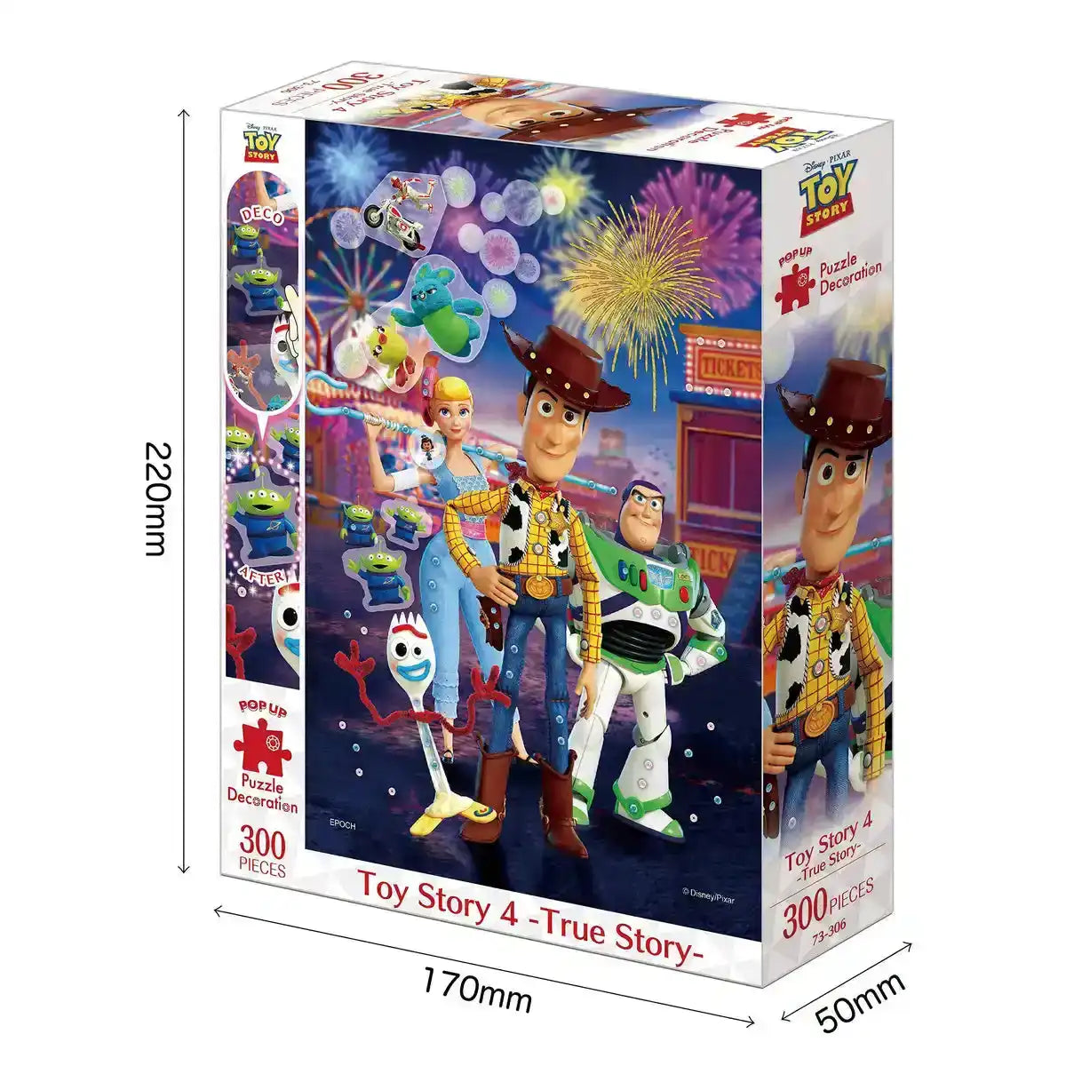 Epoch 300 Piece Toy Story 4 Jigsaw Puzzle 26x38cm Pop-Up Decoration