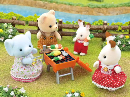 Epoch Sylvanian Families Doll/Furniture Set Elephant Girl Blue Sky BBQ Age 3+- Japan Figure Store - #1 Bring To You The Best Japanese Goods