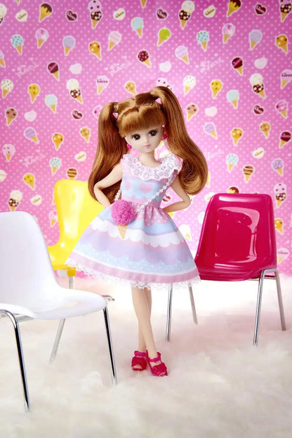 TAKARA TOMY Lw-04 Licca-Chan Colorful Ice Cream Party Dress- Japan Figure Store - #1 Bring To You The Best Japanese Goods