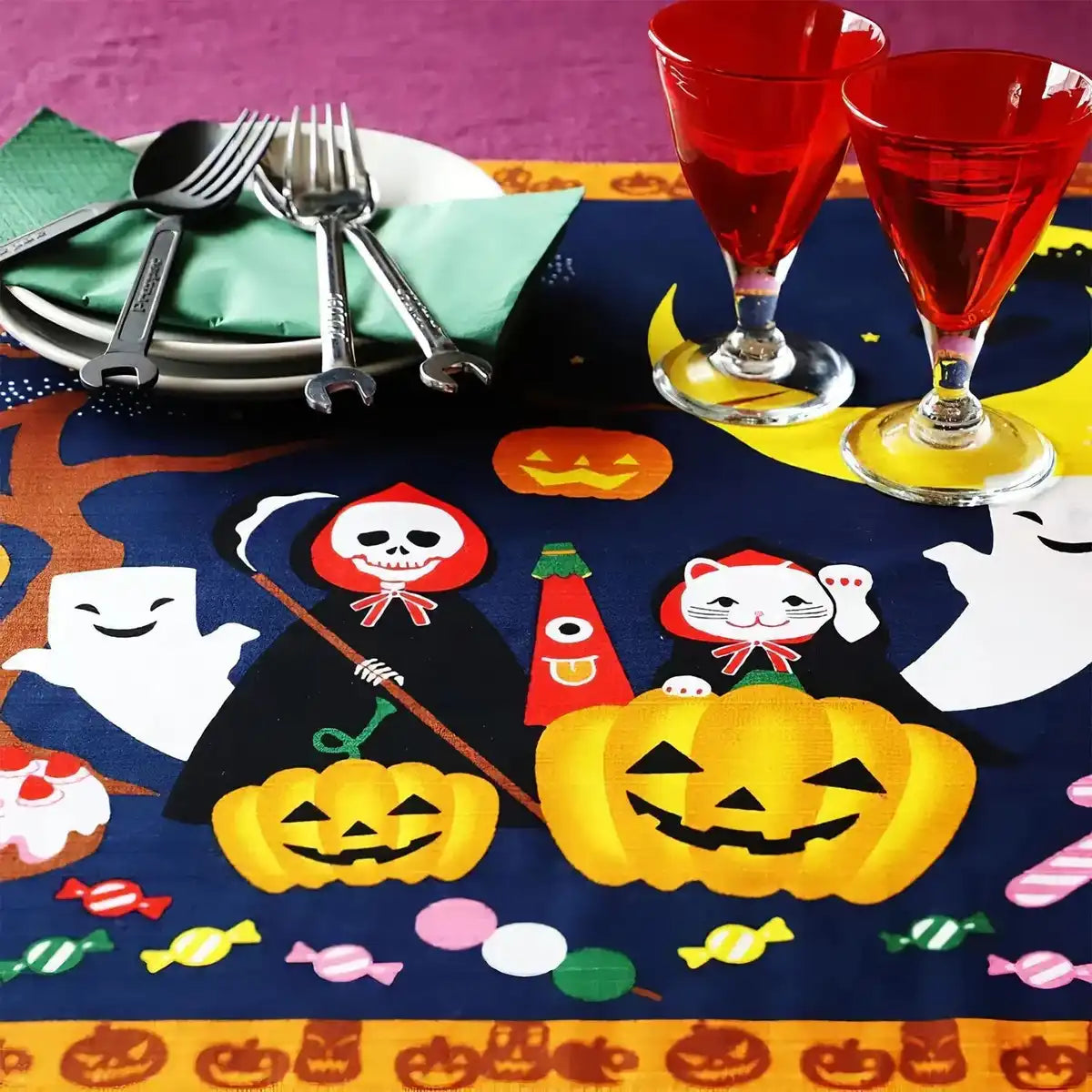 Maeda Senko Cotton Furoshiki Bento Lunch Cloth Halloween Japan- Japan Figure Store - #1 Bring To You The Best Japanese Goods