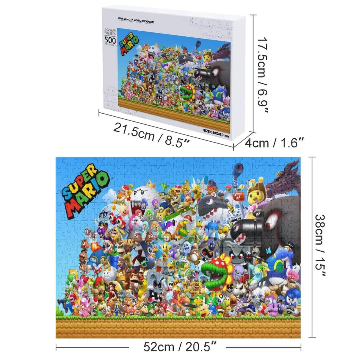 LLGX Super Mario 500 Pieces Jigsaw Puzzles Educational Toys For Kids Made In Japan- Japan Figure Store - #1 Bring To You The Best Japanese Goods