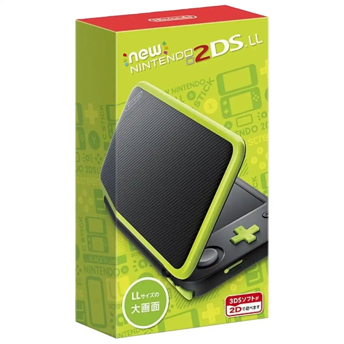 Nintendo New 2DS LL Black with Lime Accent Handheld Console