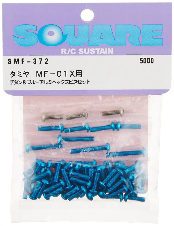 Tamiya Square Titanium Blue Aluminum Hex Screw Set for MF-01X SMF-372- Japan Figure Store - #1 Bring To You The Best Japanese Goods