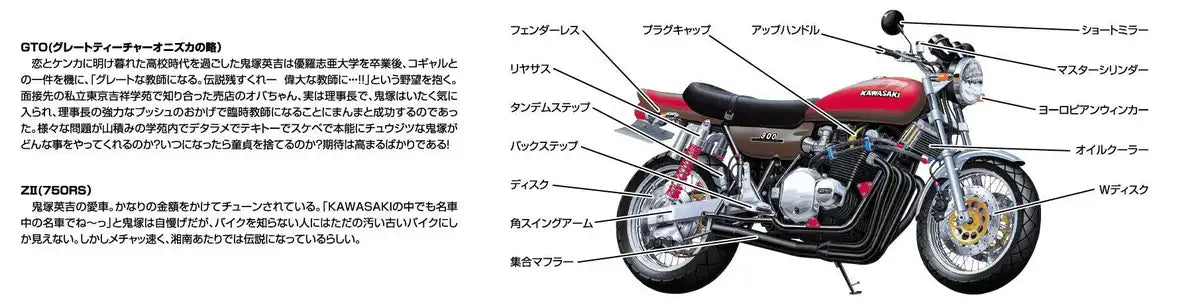 AOSHIMA - 05606 Shonan Lovers Gto Z Ii Onizuka Special Motorcycle 1/12