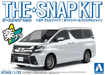 Aoshima Bunka Kyozai 1/32 The Snap Kit Series Toyota Vellfire White Pearl Crystal Shine Color Coded Plastic Model 04A- Japan Figure Store - #1 Bring To You The Best Japanese Goods