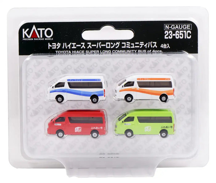 Kato N Gauge Toyota Hiace Super Long Bus 4-Pack Diorama Supplies- Japan Figure Store - #1 Bring To You The Best Japanese Goods