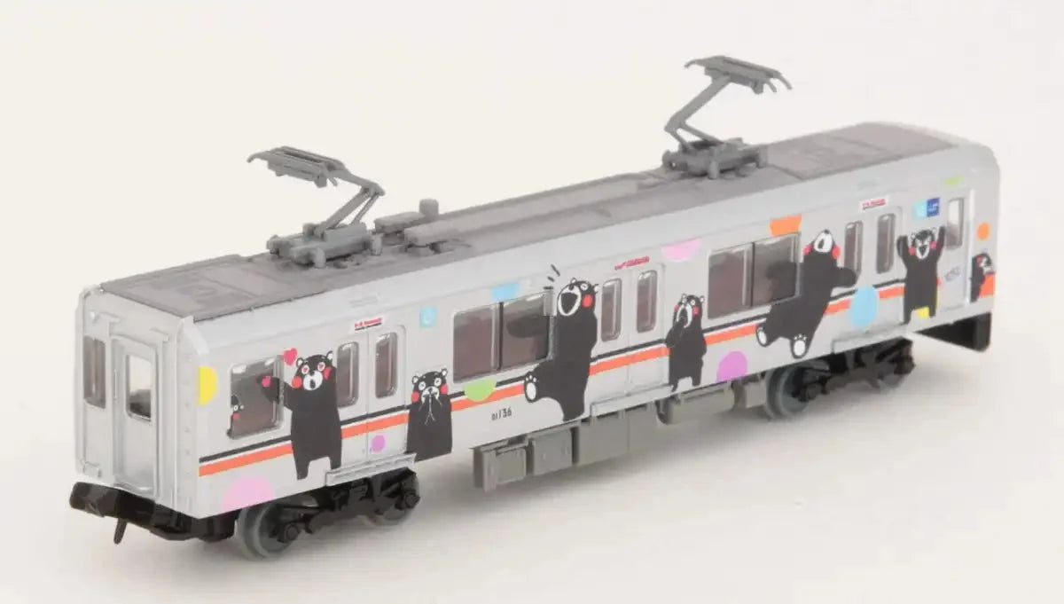 Tomytec Type 01 Kumamon Wrap Silver 2-Car Set - Kumamoto Electric Railway Diorama- Japan Figure Store - #1 Bring To You The Best Japanese Goods