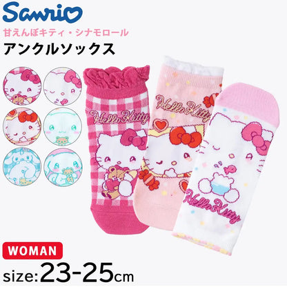 Sanrio Women's and Kids' Short Socks - Cinnamoroll Hello Kitty Kuromi & More- Japan Figure Store - #1 Bring To You The Best Japanese Goods