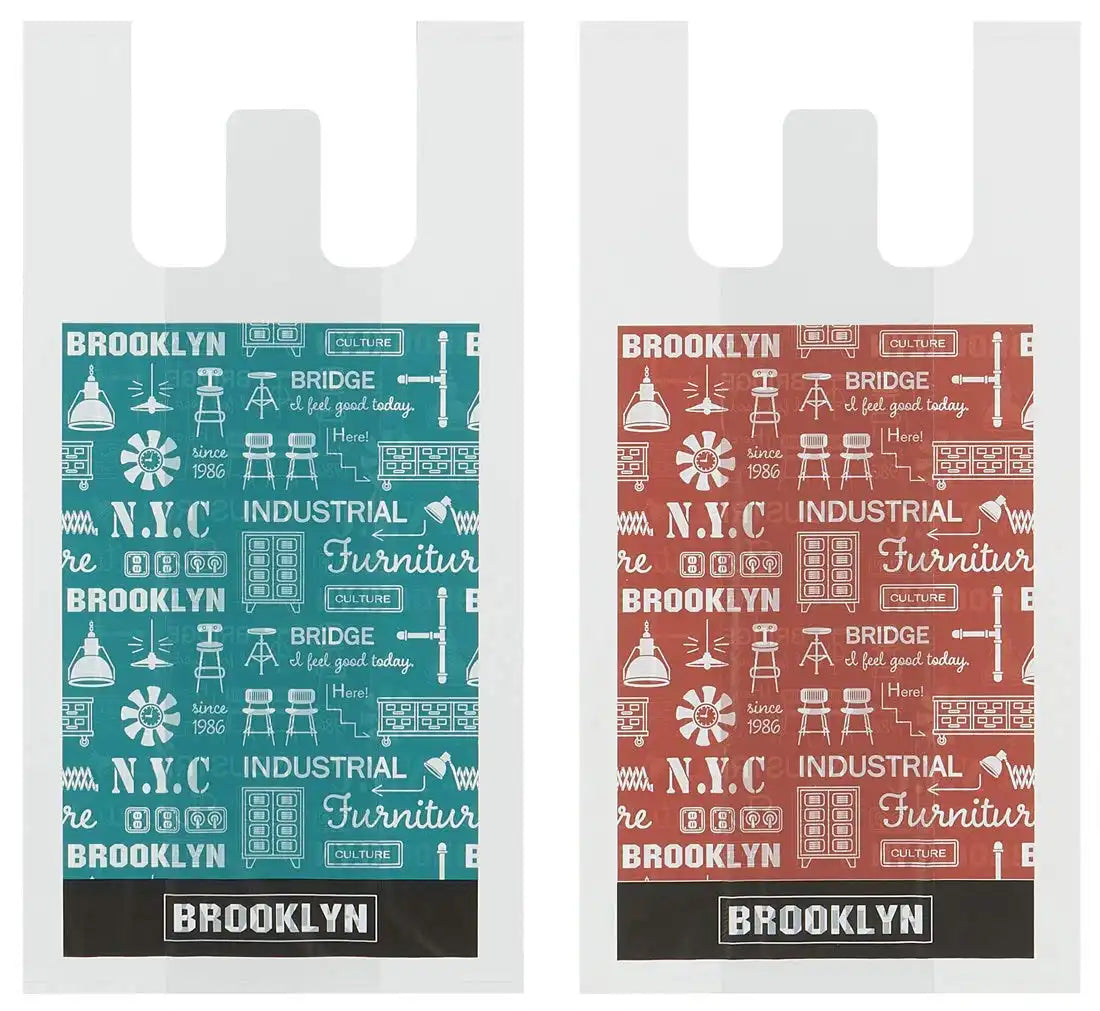 Skater Medium Plastic Shopping Bags with Handles 10-Pack 49x25x14cm - Brooklyn Rgbh2- Japan Figure Store - #1 Bring To You The Best Japanese Goods