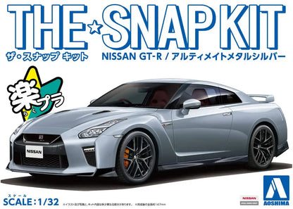 AOSHIMA 56400 07-D Nissan Gt-R Ultimate Metal Silver 1/32 Scale Pre-Painted Snap-Fit Kit- Japan Figure Store - #1 Bring To You The Best Japanese Goods