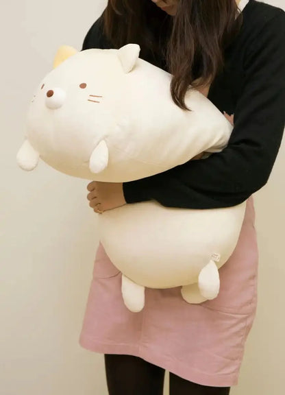 San-X Sumikko Gurashi Super Mochi Daifuku Plush Toy Cat Japanese Cute Stuffed Animals- Japan Figure Store - #1 Bring To You The Best Japanese Goods