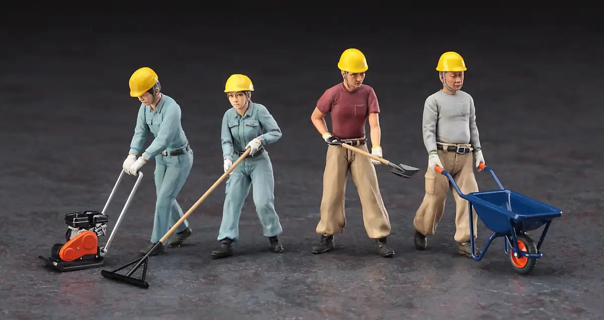 HASEGAWA 1/35 Construction Workers Set A Plastic Model- Japan Figure Store - #1 Bring To You The Best Japanese Goods