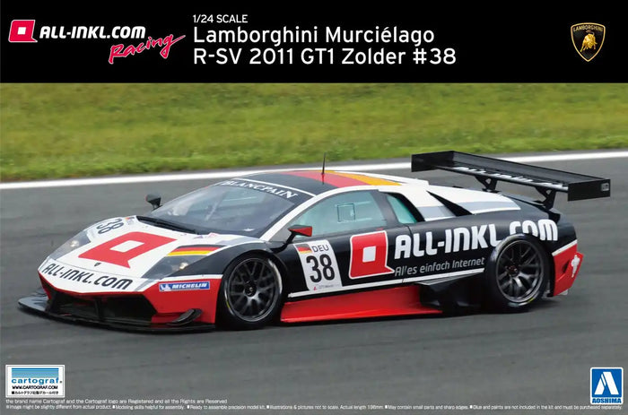 AOSHIMA 07143 Lamborghini Murcielago R-Sv 2011 Gt1 Zolder #38 1/24 Scale Kit- Japan Figure Store - #1 Bring To You The Best Japanese Goods