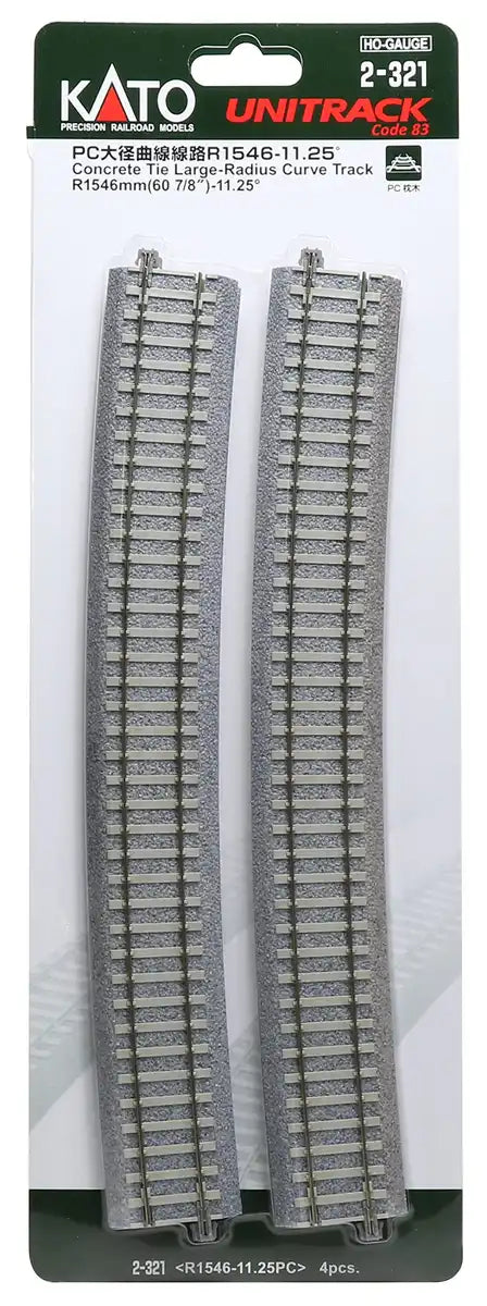 Kato Ho Gauge Pc Large Diameter Curved Track R1546-11.25 ° (4 Pieces) 2-321 Model Train Supplies- Japan Figure Store - #1 Bring To You The Best Japanese Goods