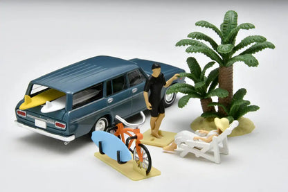 Tomytec Geocolle 64 Car Snap 19A Surfing Resin Dolls + Die-Cast Mini Car Set- Japan Figure Store - #1 Bring To You The Best Japanese Goods