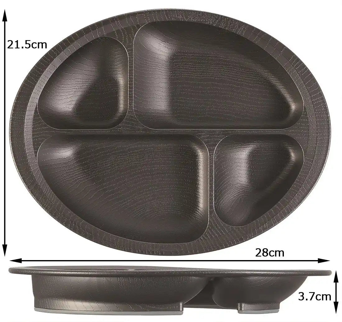 Skater Black Wood Grain Divider Plate Easy-Scooping Made in Japan NLPS1- Japan Figure Store - #1 Bring To You The Best Japanese Goods
