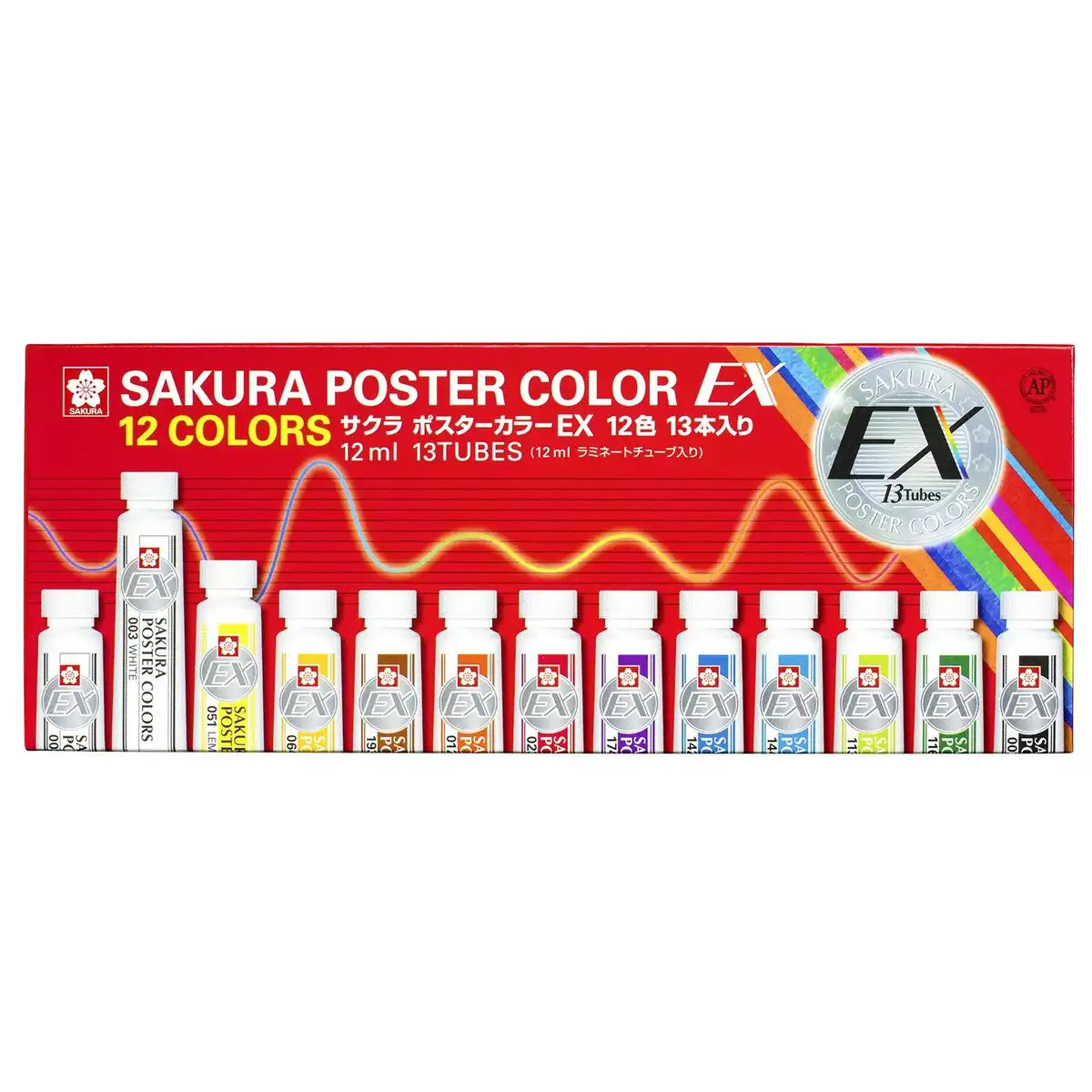 Sakura Crepas Paint Poster Color Ex 12 Colors 13 Pieces Japan (2 White